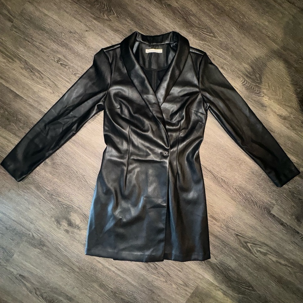 Abercrombie & Fitch Black Leather Dress Wrap Style